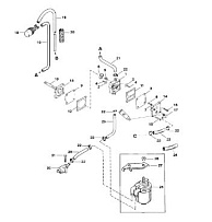 Топливный насос ручной (Дизайн 1) 2-х тактного ПЛМ MERCURY 40 M Серийный номер от 00P017000 до 0P325499