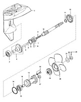 Корпус шестерни, карданный вал-Bigfoot 4-Х ТАКТНОГО ПЛМ MERCURY 8 Серийный номер от 0R042475 и выше