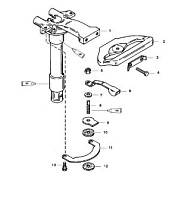 Поворотный кронштейн (Часть 2) 2-х тактного ПЛМ MERCURY 40 M Серийный номер от 9854537 до 0P016999