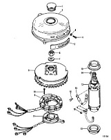 Маховик и стартер 2-Х ТАКТНОГО ПЛМ MERCURY 90 Серийный номер от 0B240451 до 0C221999