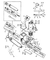 Компоненты силовой отделки 2-Х ТАКТНОГО ПЛМ MERCURY 75 Серийный номер от 9483121 до 9506480