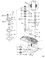 Корпус шестерни, приводной вал - 2:1 передаточное число 4-Х ТАКТНОГО ПЛМ MERCURY 30 Серийный номер от 0T409000 до 1B226999