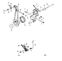 Рычаг газа и рычажный механизм 2-Х ТАКТНОГО ПЛМ MERCURY 60 Серийный номер от 0G590000 до 0G760299