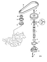 Распредвал и масляный насос 4-Х ТАКТНОГО ПЛМ MERCURY F15 Серийный номер от 1B227000 до 1B727495