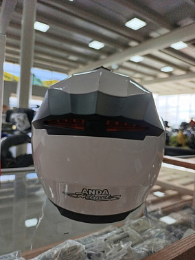 Шлем модуляр HETOSHI X-202 (светополоса,USB-кабель,встр.батарея) цв. Белый р.S  