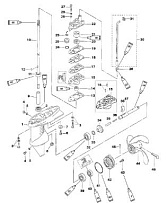 Корпус редуктора в сборе, 3.3 л.с. 2-Х ТАКТНОГО ПЛМ MERCURY ME 2,5M Серийный номер от 0T894577 и выше