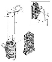 Зарядный кулер / Шланги впускного коллектора 4-Х ТАКТНОГО ПЛМ MERCURY 135 Серийный номер от 1B2270001 до 1B381711
