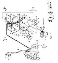 Компоненты электрического стартера 2-х тактного ПЛМ MERCURY 25 М Серийный номер от 0N055505 и выше