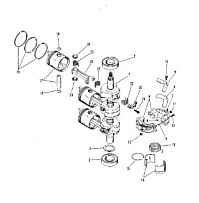 Коленвал, поршни и шатуны 2-х тактного ПЛМ MERCURY 50EO Серийный номер от 0A721308 и выше