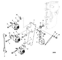 Катушка зажигания, 1C104333/0P560349 и ниже 4-Х ТАКТНОГО ПЛМ MERCURY 30 Серийный номер от 1C109093 и выше