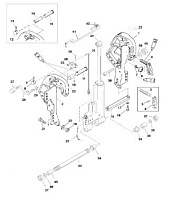 Зажимной кронштейн 2-Х ТАКТНОГО ПЛМ MERCURY 50EO Серийный номер от 0P017000 до 0P325499