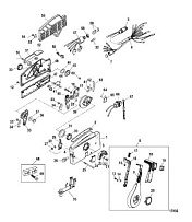 Дистанционное управление-боковое крепление без силовой отделки 2-х тактного ПЛМ MERCURY Jet 25 Серийный номер от 0N088578 и выше