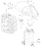 Крышка воздухозаборника 2-Х ТАКТНОГО ПЛМ MERCURY 150 PRO XS L OPTIMAX Серийный номер от 1B690542 и выше
