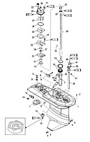 Корпус коробки передач, приводной вал 2.33:1 2-Х ТАКТНОГО ПЛМ MERCURY 60 Серийный номер от 0T980000 и выше
