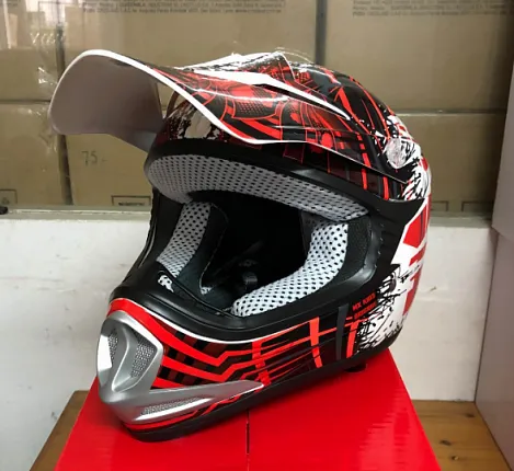 Шлем детский кроссовый SHIRO MX-306 BRIGADE красный